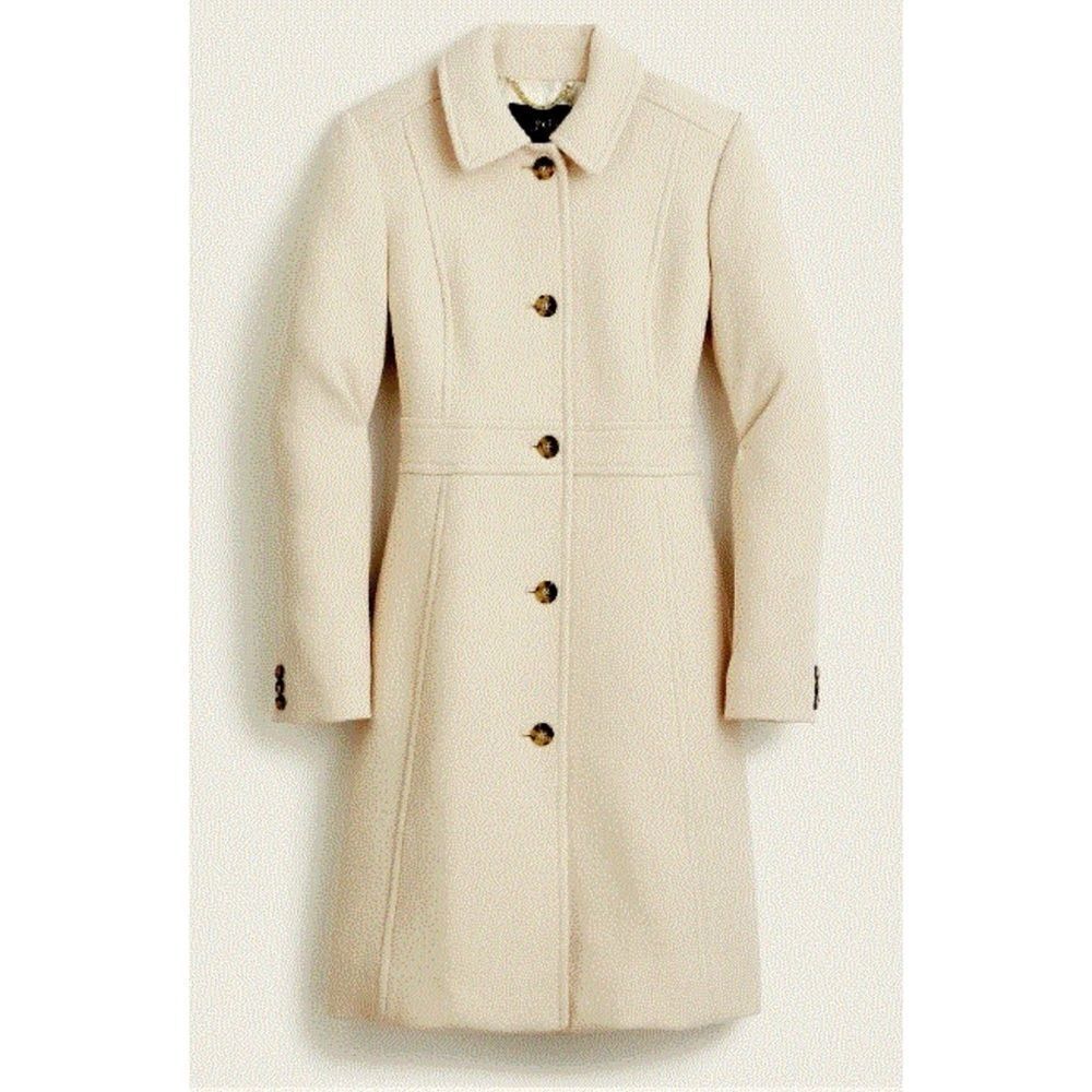 J.Crew Classic Lady Day Coat in Vintage White Ivory Doublecloth Wool Size 4T